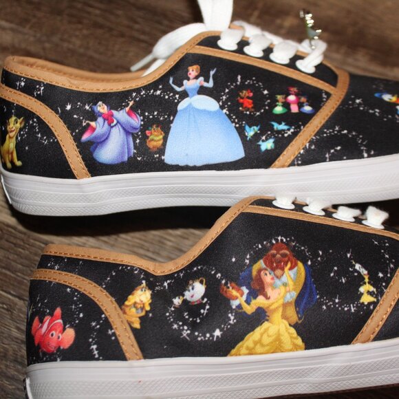 BRADFORD EXCHANGE Disney Wearable Work of Art Shoes Sz 10 Collectors Sneakers - Picture 5 of 11